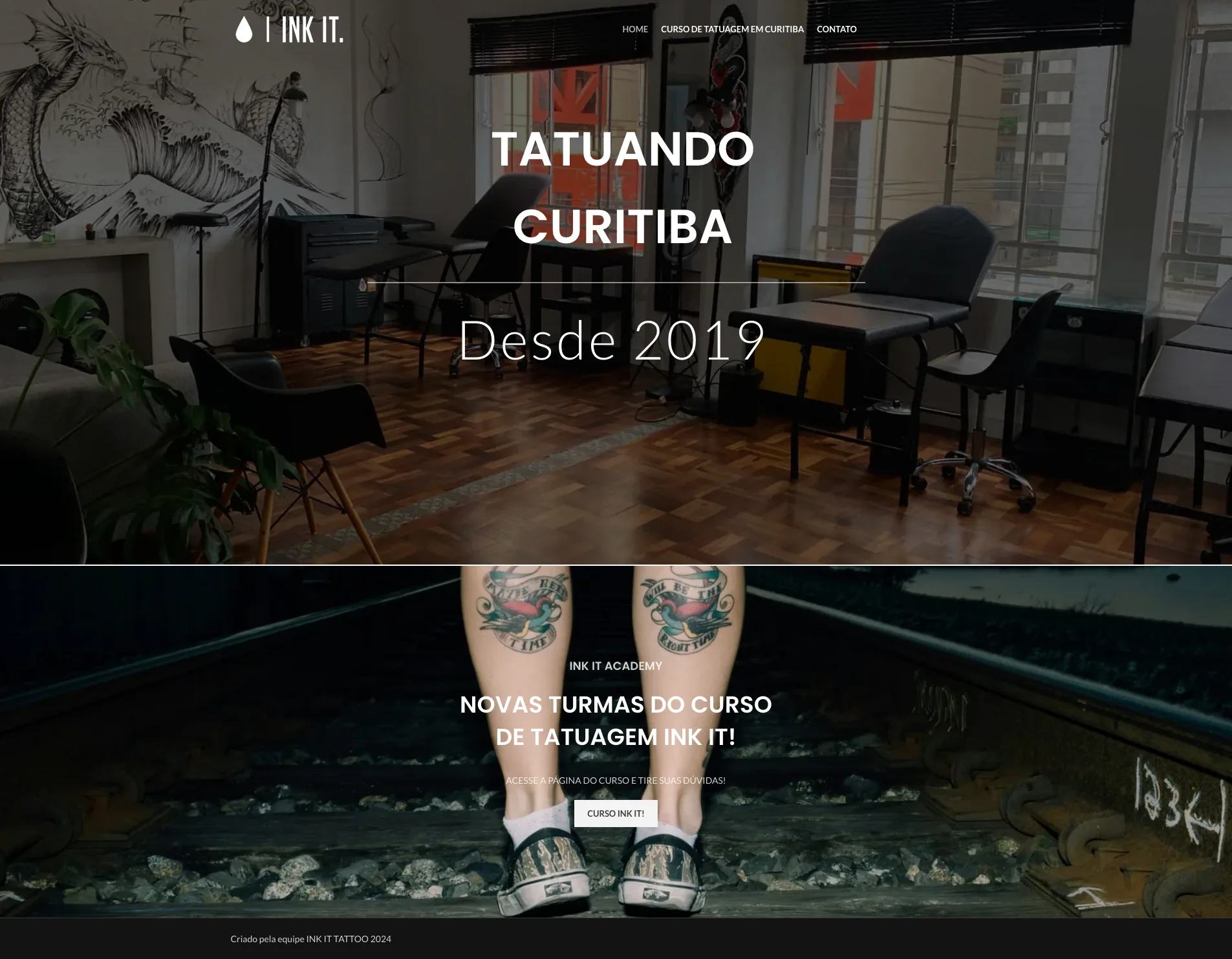 Ink It Tattoo, página inicial completa
