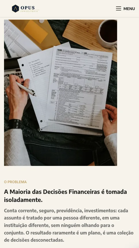 OPUS Consultoria, versão mobile