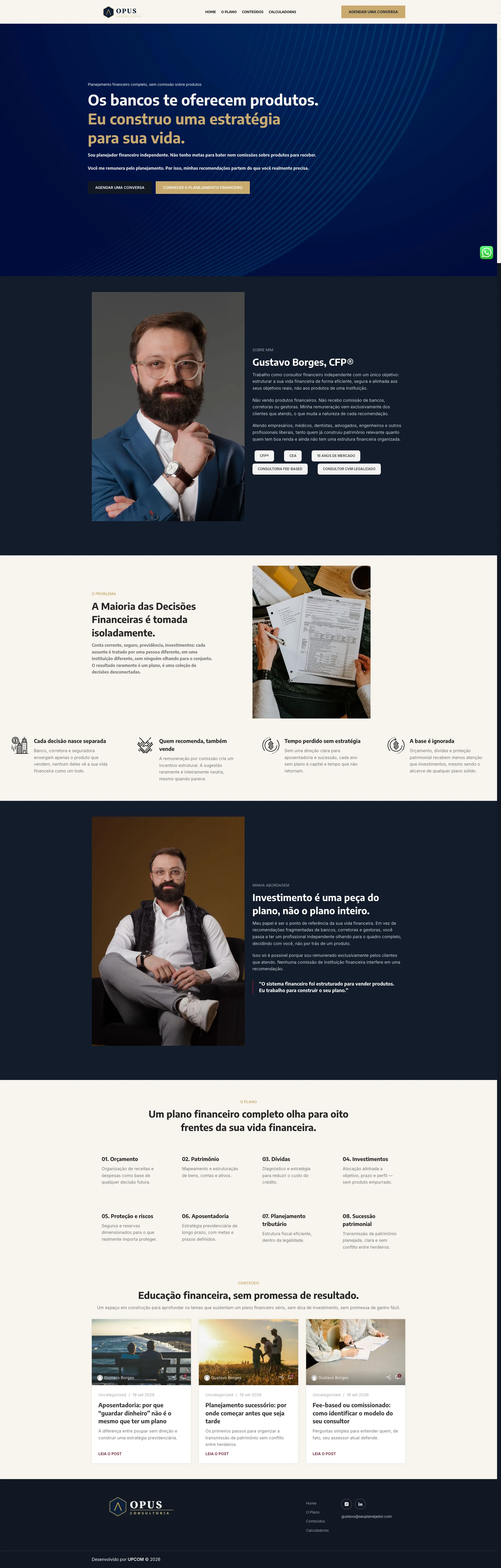 OPUS Consultoria, página inicial completa